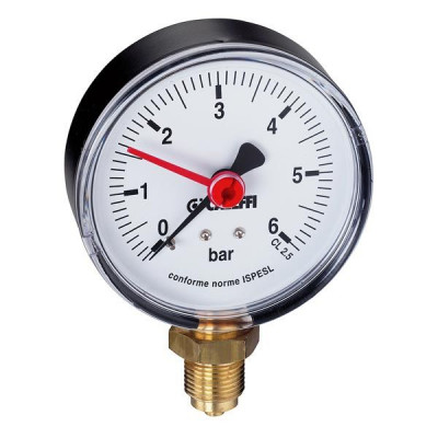 Манометр CALEFFI D50 0-10 бар вертик. 1/4