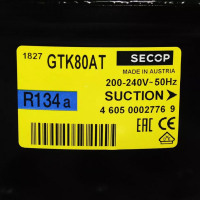 Компрессор Secop GTK80AT (Вт при -23.3°) 232 Вт, R134a Австрия Компрессор Secop GTK80AT (Вт при -23.3°) 232 Вт, R134a Австрия