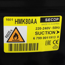 Компрессор HMK80AA (Вт при -23.3°) 136 Вт, R600 Австрия в индивидуальной упаковке Indesit C00378317